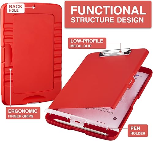 Miniatura 46 de Sooez - Sujetapapeles de documentos clínicos con almacenamiento, sujetapapeles de plástico resistente y alta capacidad con soporte para bolígrafo