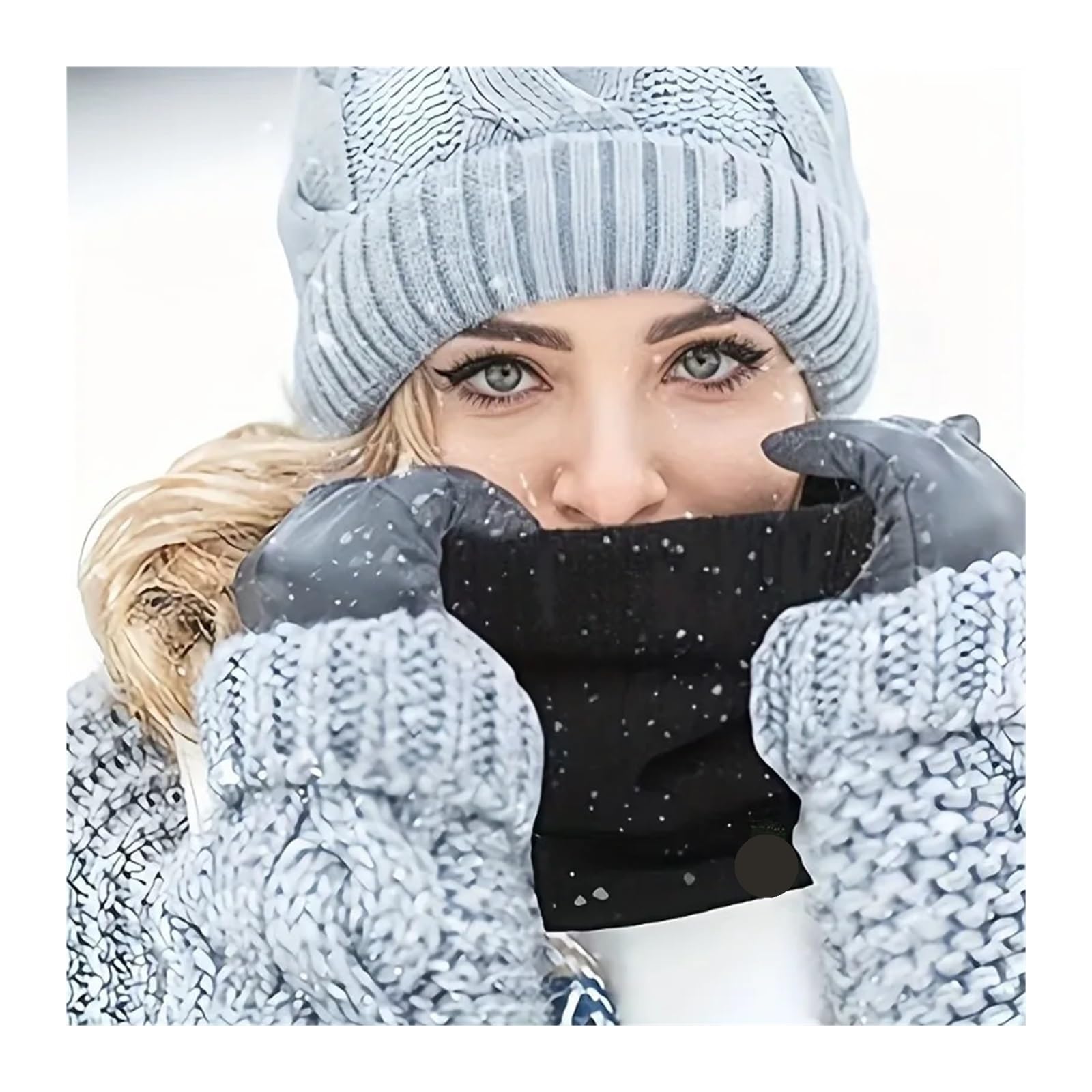 Scaldacollo lavorato a maglia, sciarpa sportiva morbida da donna e uomo, copriviso invernale, sciarpe spesse antifreddo for pattinaggio, corsa e escursionismo(Grey,2PCS)