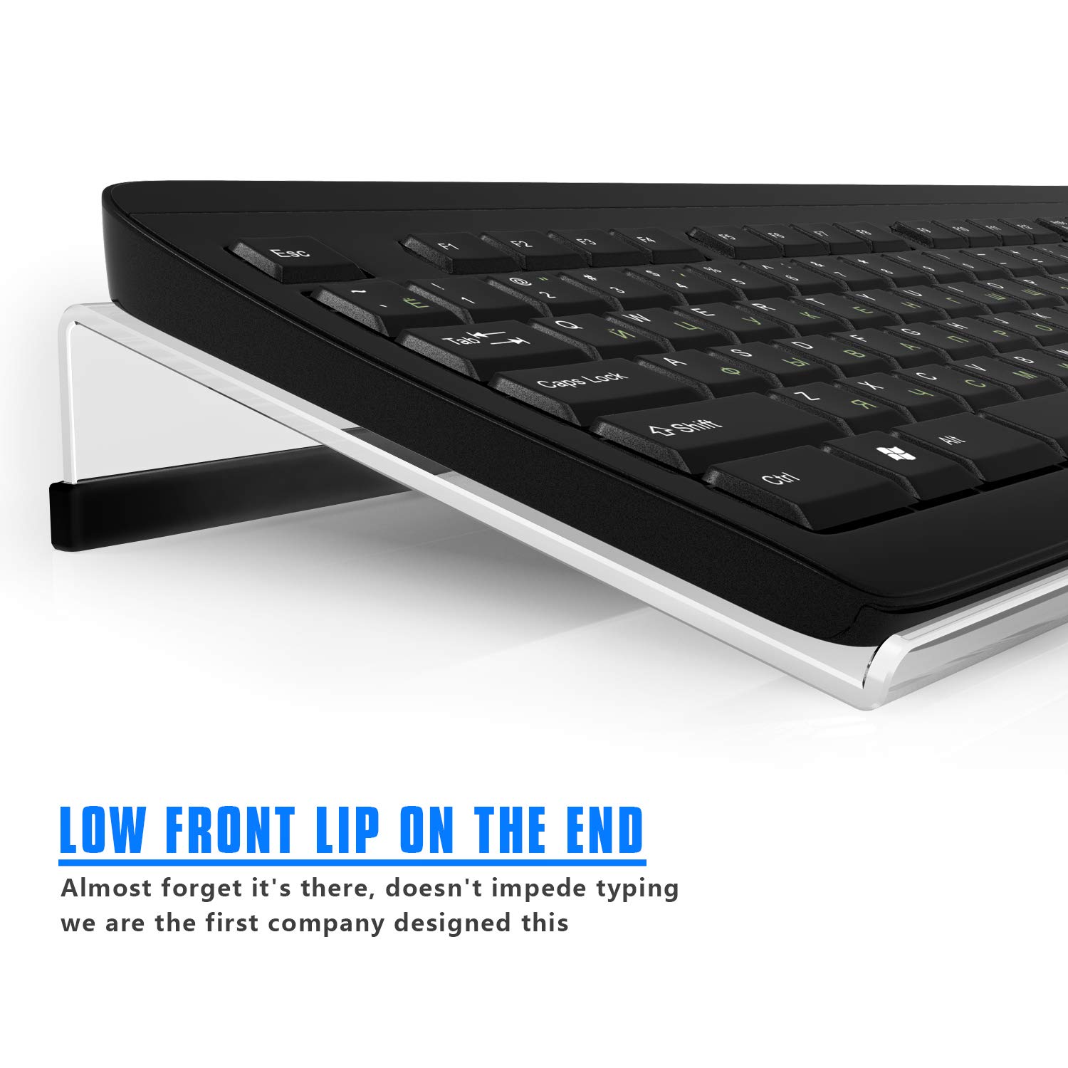 Richboom Acrylic Tilted Computer Keyboard Stand for Easy Ergonomic