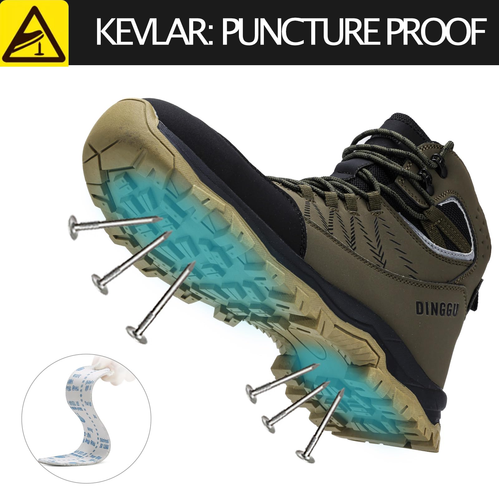 Steel Toe Boots for Men Waterproof Safety Work Boots，Comfortable Mens Industrial & Construction Boots