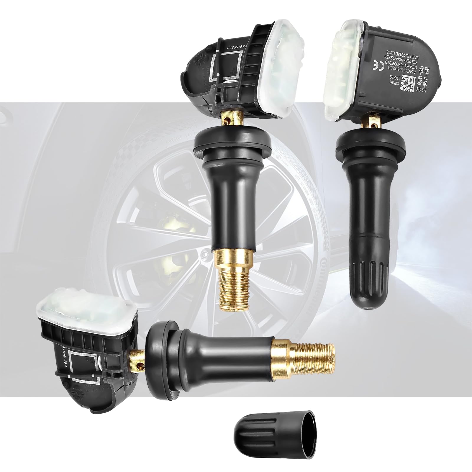 Reifendrucksensor für Ford 4 Stück, 433MHz Reifendruckkontrollsystem mit RDKS Ford Ecosport Focus Fiesta F-150 B-Max C-Max Explorer Mondeo Kuga, Ersatz für 1862980, 2036832, 2318530