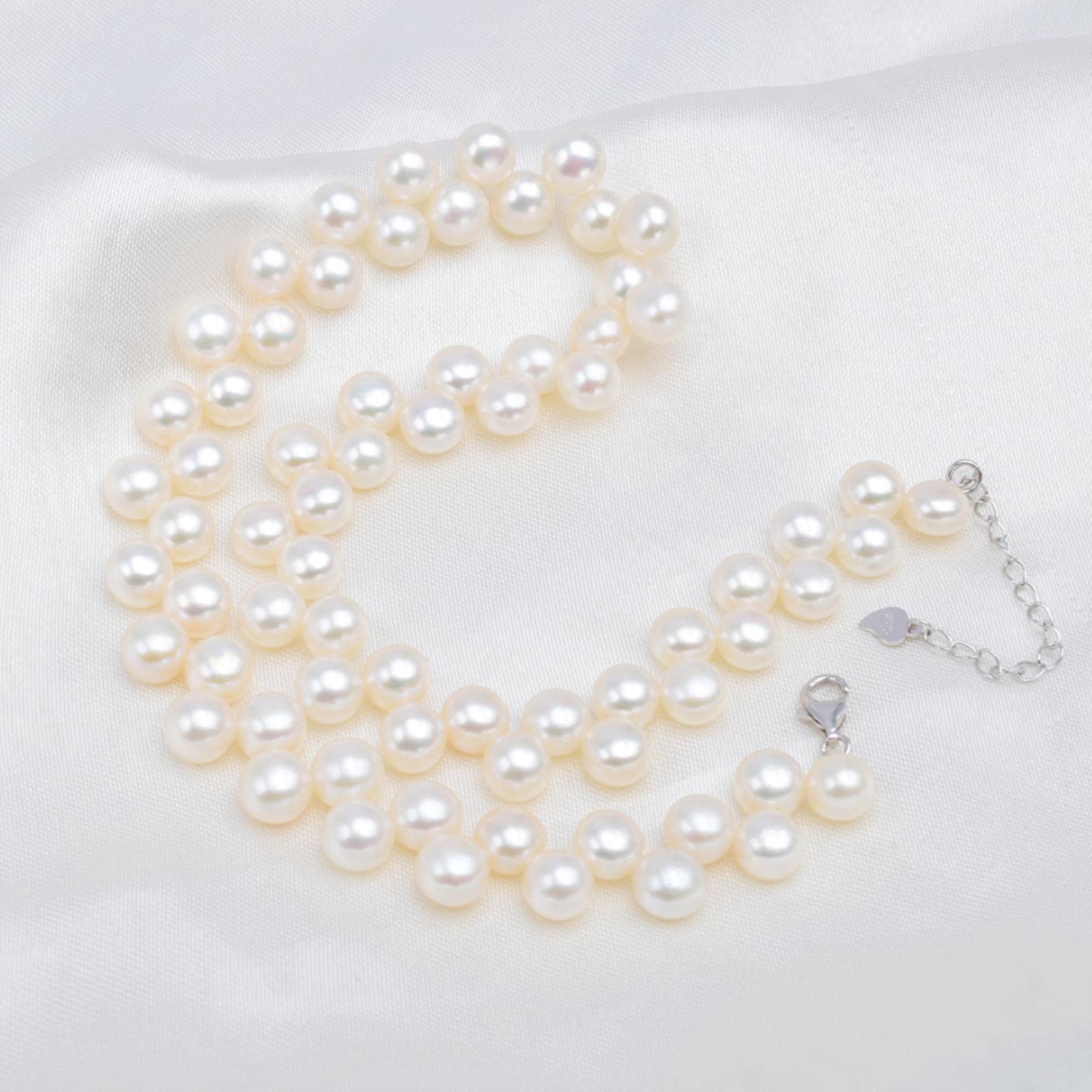 LOKILOKI Collane Girocolli Fatte A Mano con Perle d'Acqua Dolce Reali 925 Chiusura in Argento Sterling Gioielli Bohémien per Le Donne