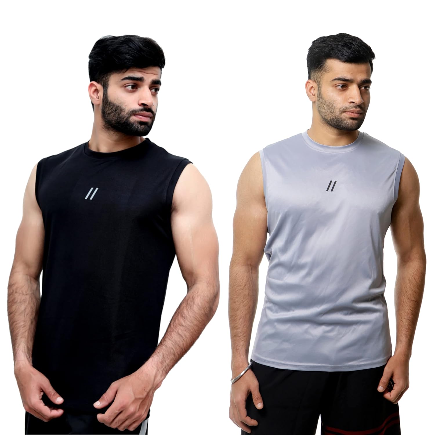 Buy ATICX Men's Slim Fit Polyester Sleeveless T Shirt Sando Top Tank