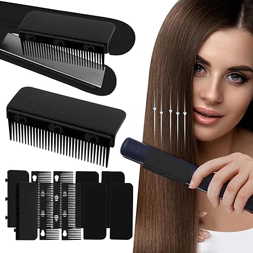 Peine de hierro plano 2025, 2 unidades, clip de fijación de peine de peluquería, herramienta compacta de peinado profesional o doméstica (negro +