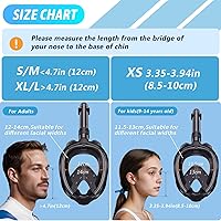Vista 5 de Greatever G2 Adults Kids Full Face Snorkel Mask 2 Pcs,Snorkeling Gear with Latest Dry Top System,Foldable 180 Degree Panoramic View,Safe