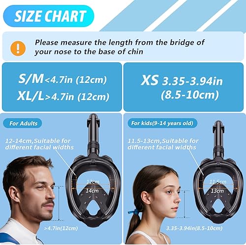 Miniatura 5 de Greatever G2 Adults Kids Full Face Snorkel Mask 2 Pcs,Snorkeling Gear with Latest Dry Top System,Foldable 180 Degree Panoramic View,Safe