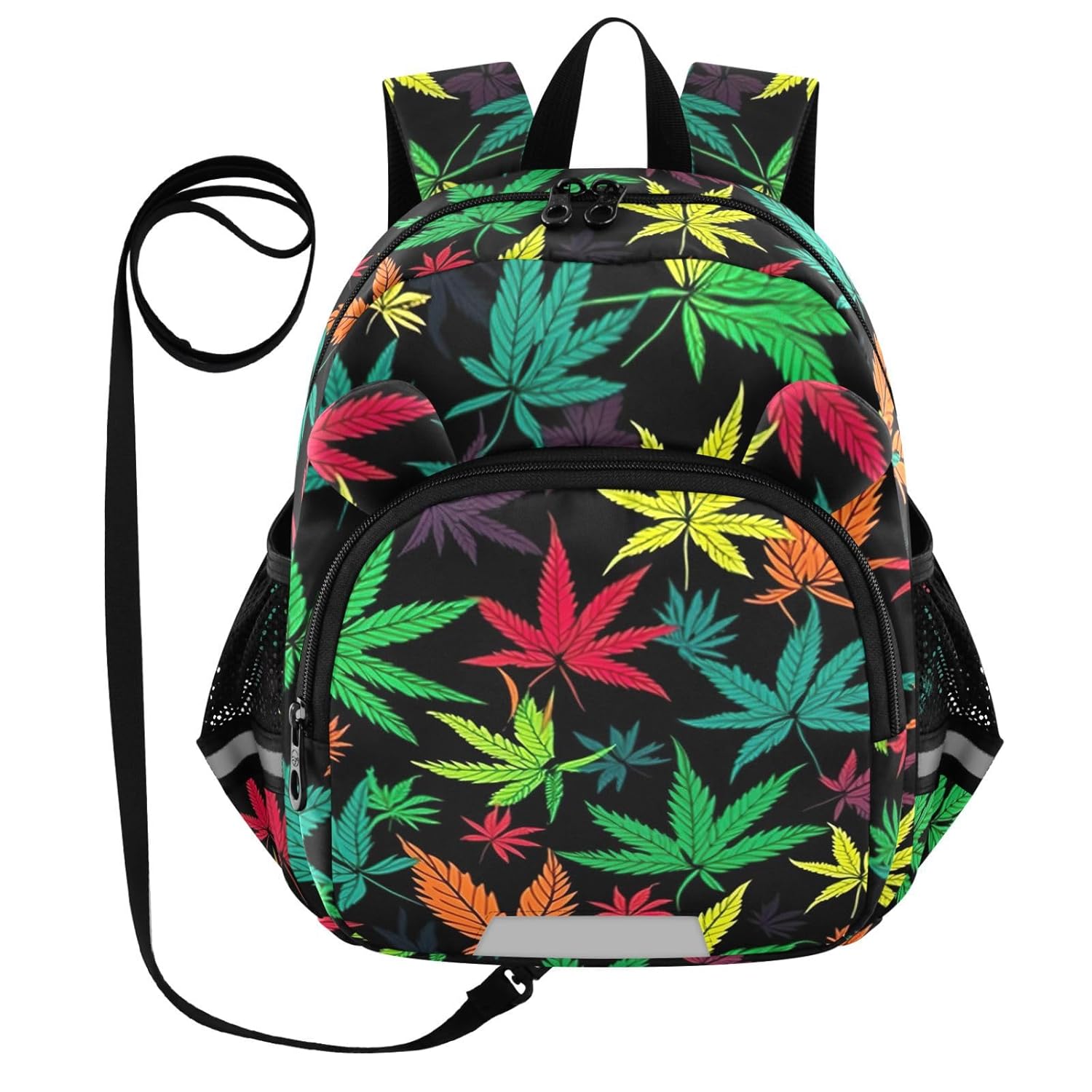 Leaves Colorful Toddler Harness Backpack for Boys Girls 3-6 Years Kids Backpack with Anti Lost Safety Leash Baby Protection Backpack for Travel Walking Preschool