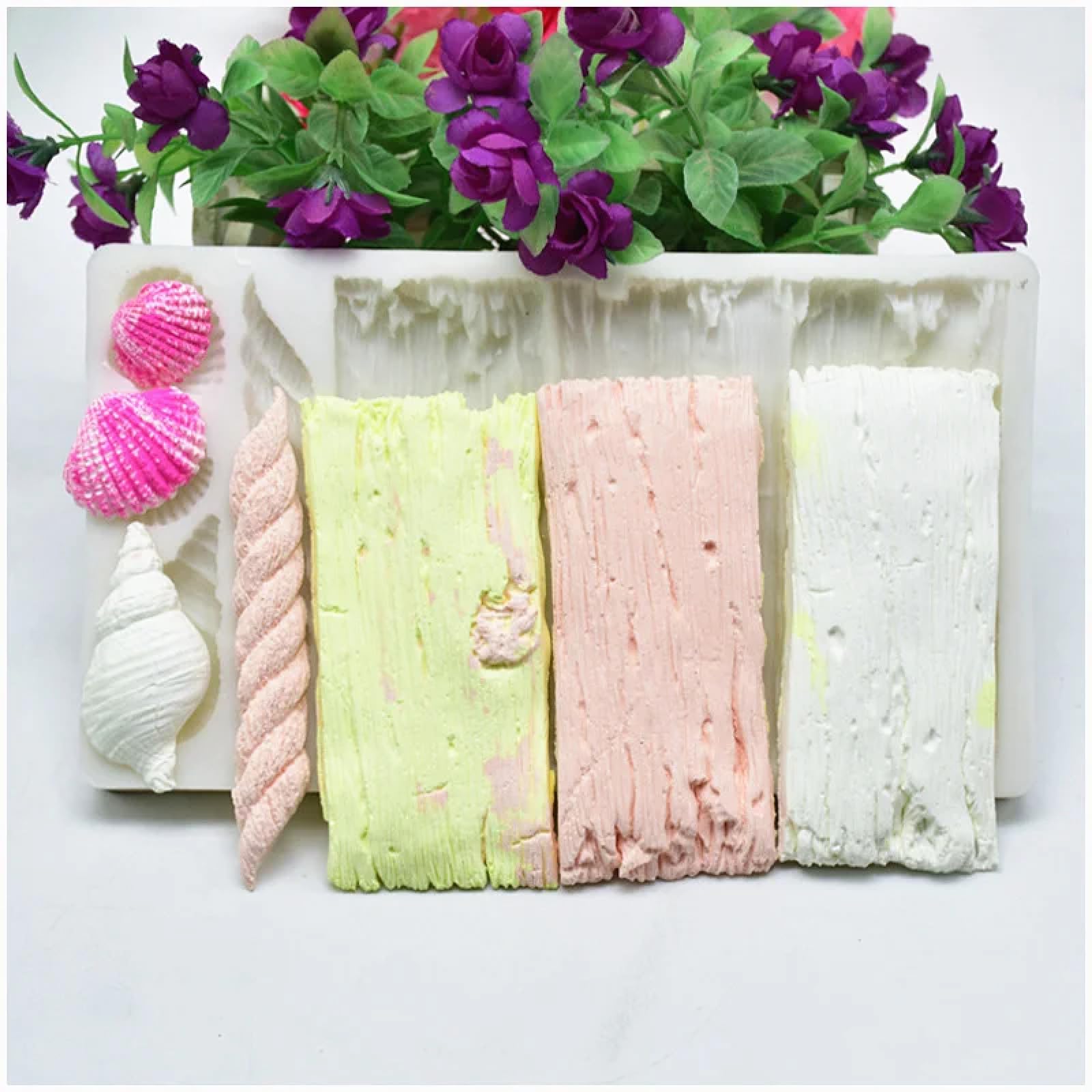 Molde de silicona para hacer fondant, 19,5 x 11,5 x 1,3 cm, molde de silicona para cocina, hornear, herramientas de resina, moldes de chocolate, dulces, fondant, pasteles, postres, decoración de