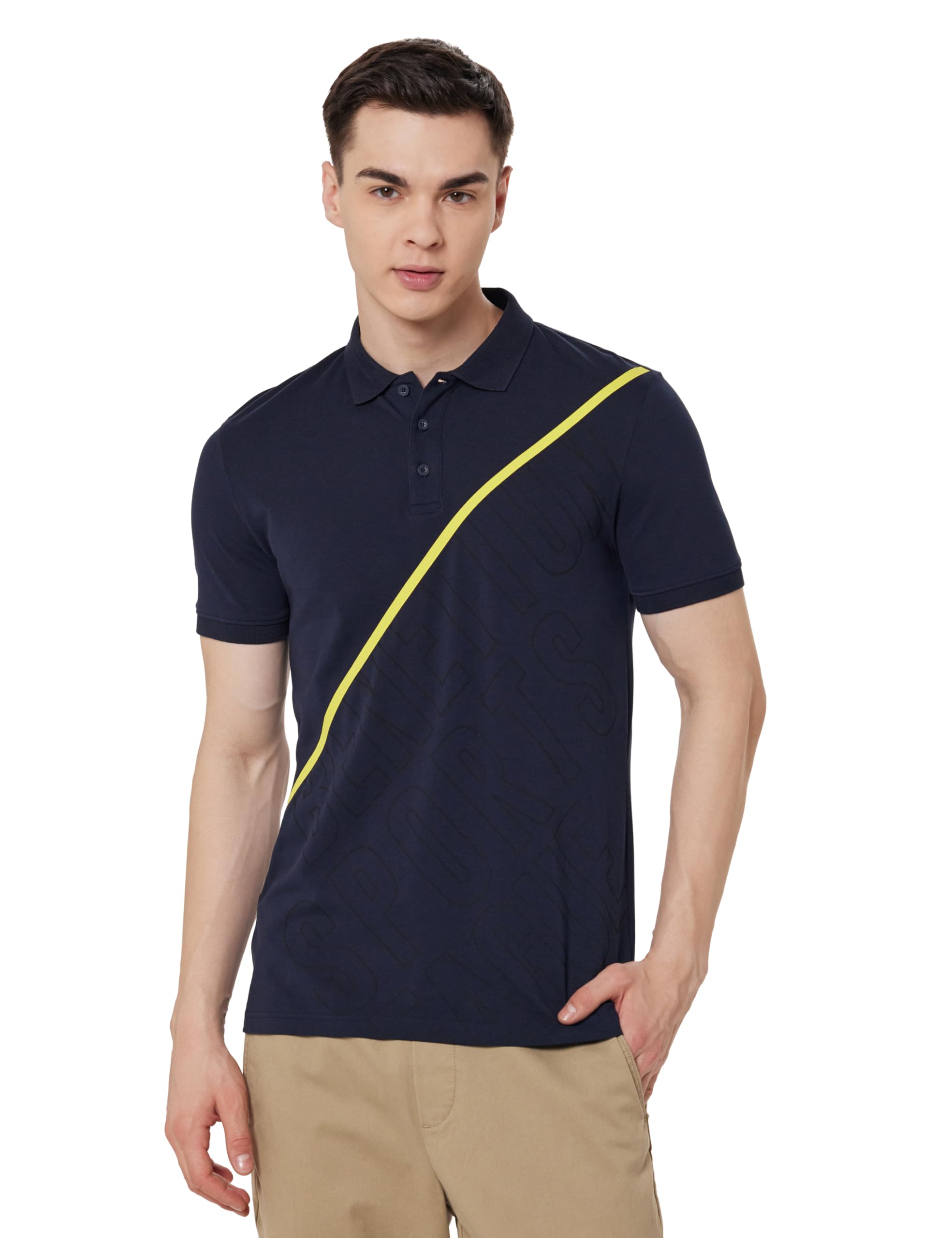 united colors of benetton Men's Solid Regular Fit Polo Shirt-picture-25