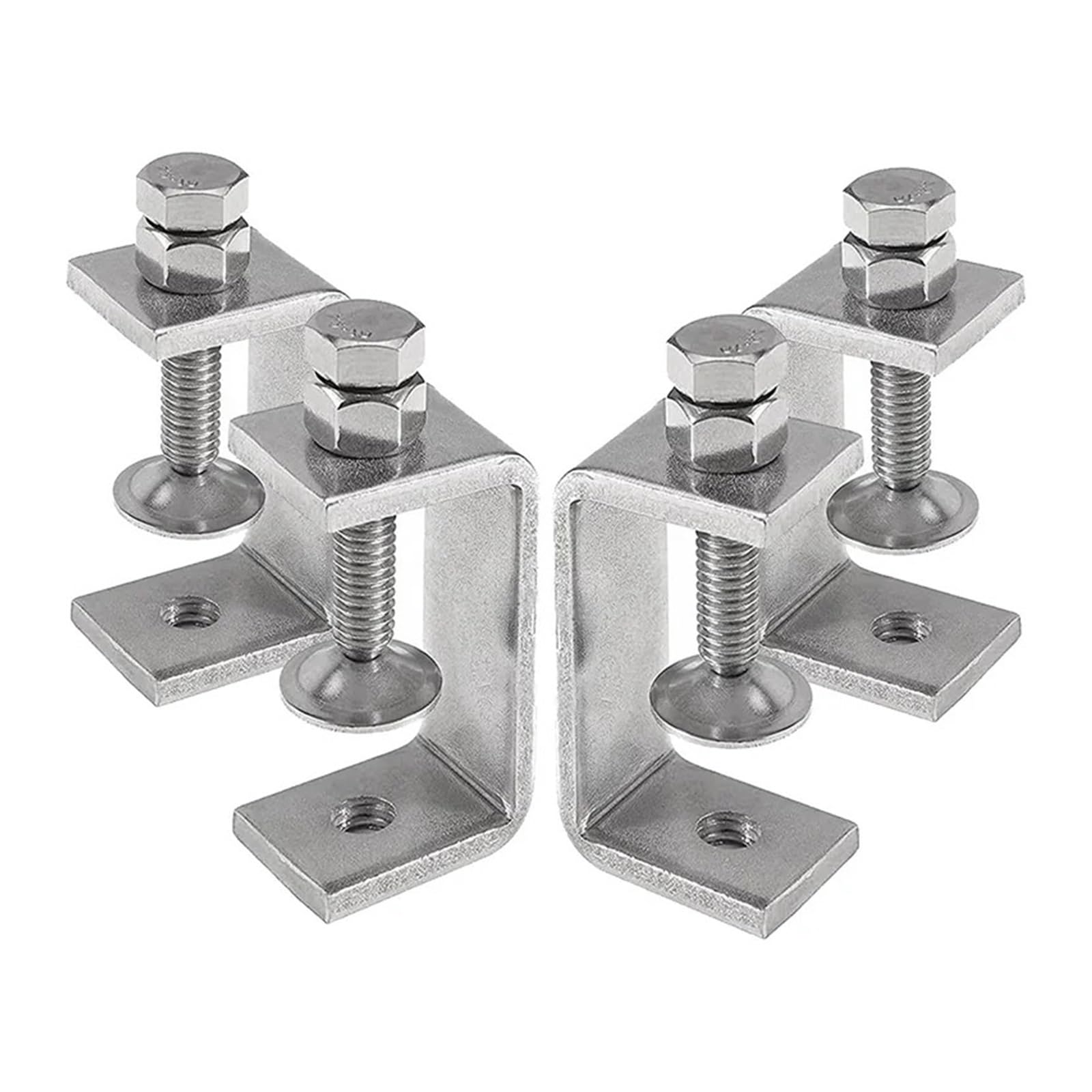 Abrazaderas de acero inoxidable con tornillos, resistentes para una fijación segura en el garaje del hogar y proyectos de bricolaje