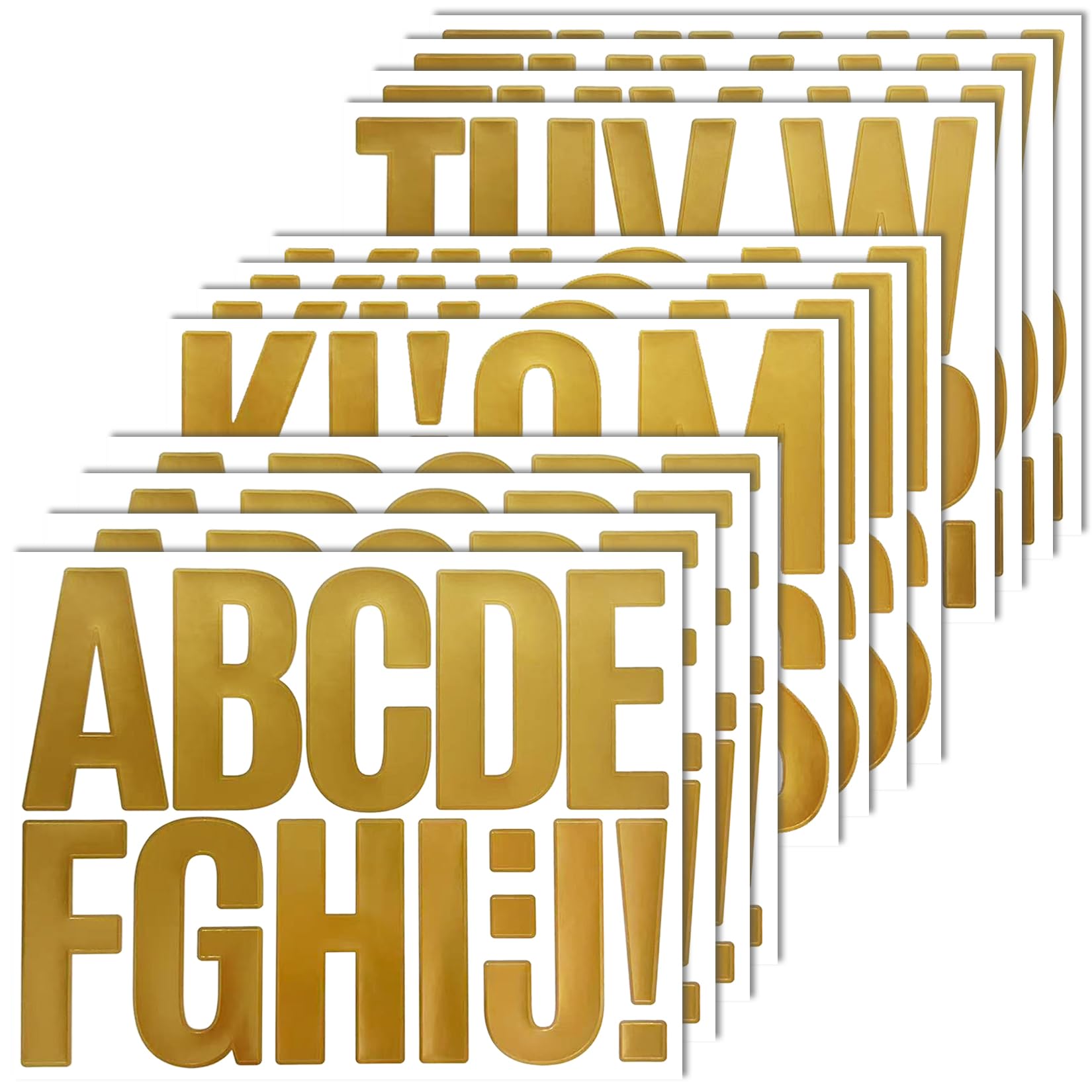 Photo 1 of 144 Pieces Self-Adhesive 3 Inch Letter Stickers, Vinyl Alphabet Sticker for Mailbox, Signs, Bulletin Boards - 12 Sheets Gold