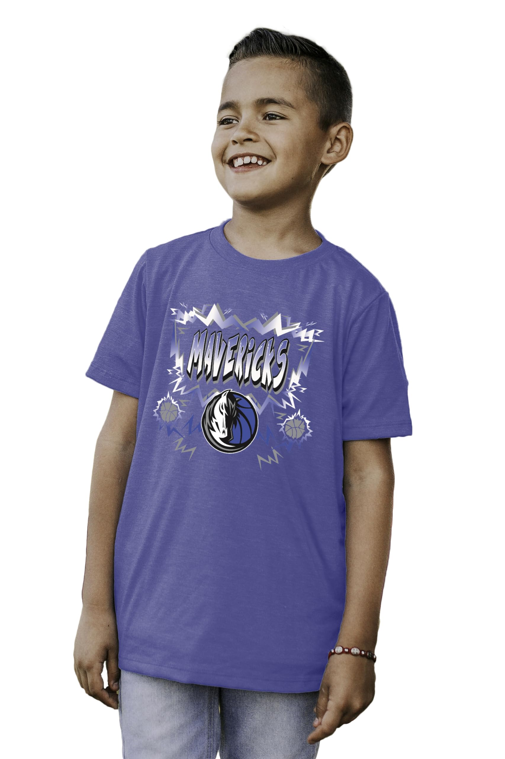 Blue 84 NBA Unisex Kinder NBA Offiziell Lizenziertes Youth Tri-Blend T-Shirt Basketball Team Farbe