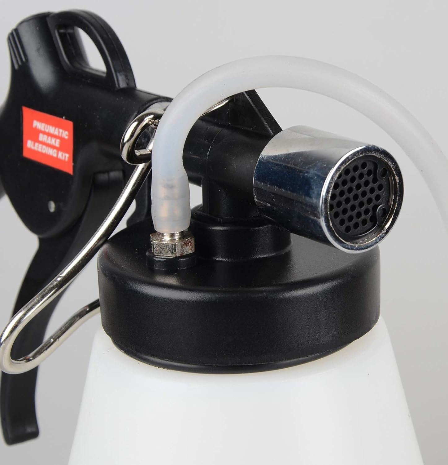 Pneumatic Brake Fluid Bleeder Tool with 4 Master Cylinder Adapters 90-120 PSI
