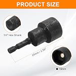 HARFINGTON Pilote magnétique à écrou 19mm Chaussette Hex Drive CR-V Outils à clé à vis en acier avec jarret à hexagone à changement rapide 1/4" pour perceuses de puissance Conducteurs d'impact, noir