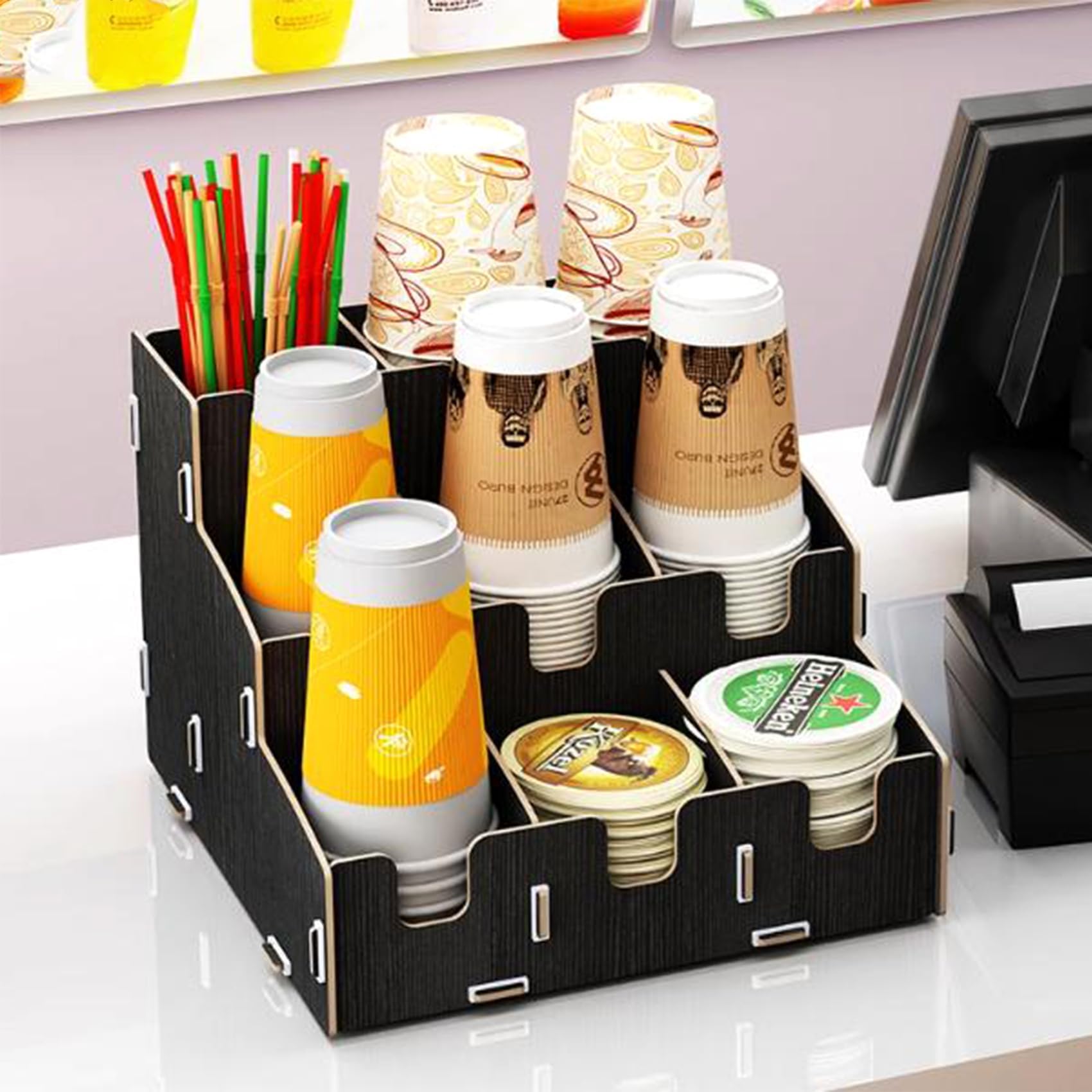 Amazon｜紙コップホルダー コーヒーカップ収納 使い捨てカップ棚 多