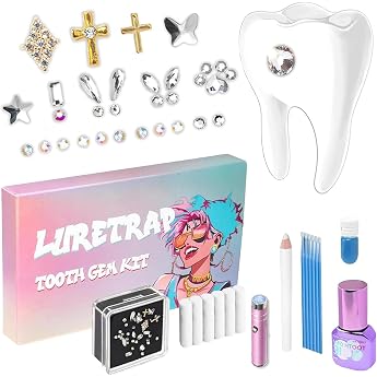 Tooth Gem Kit Tartar Jewellery DIY Set - Gemstone Tooth Jewellery for Reflective Tooth Decoration Pack of 30