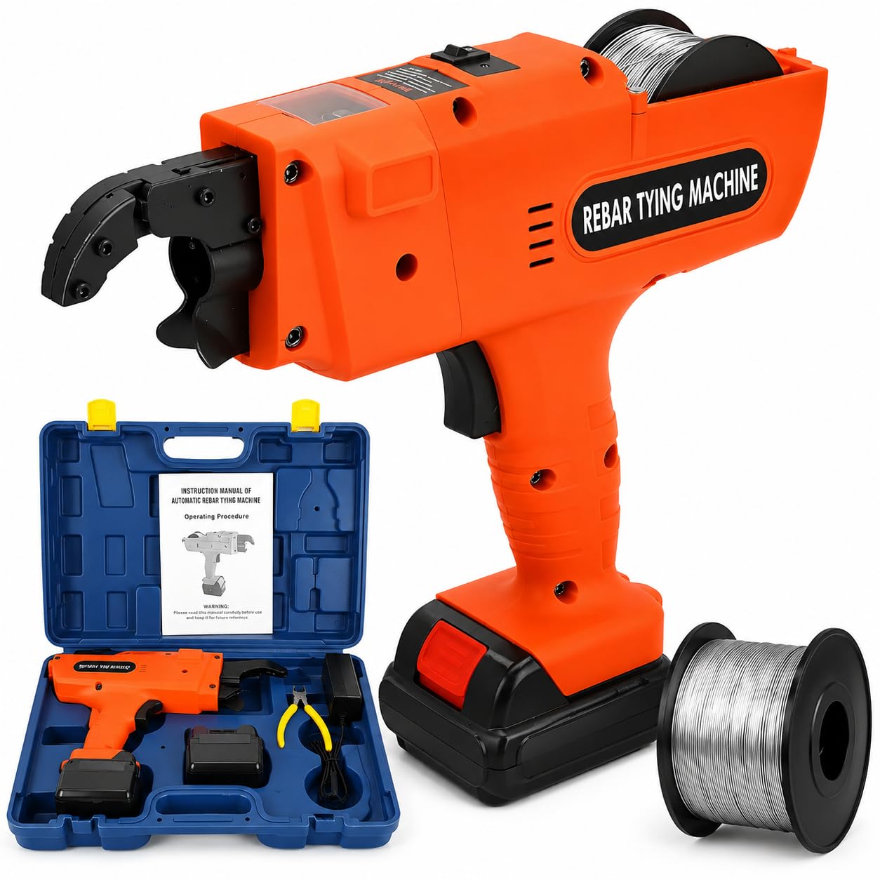 Machine à attacher les barres d'armature sans fil 30-60 mm avec 2 batteries et coffret