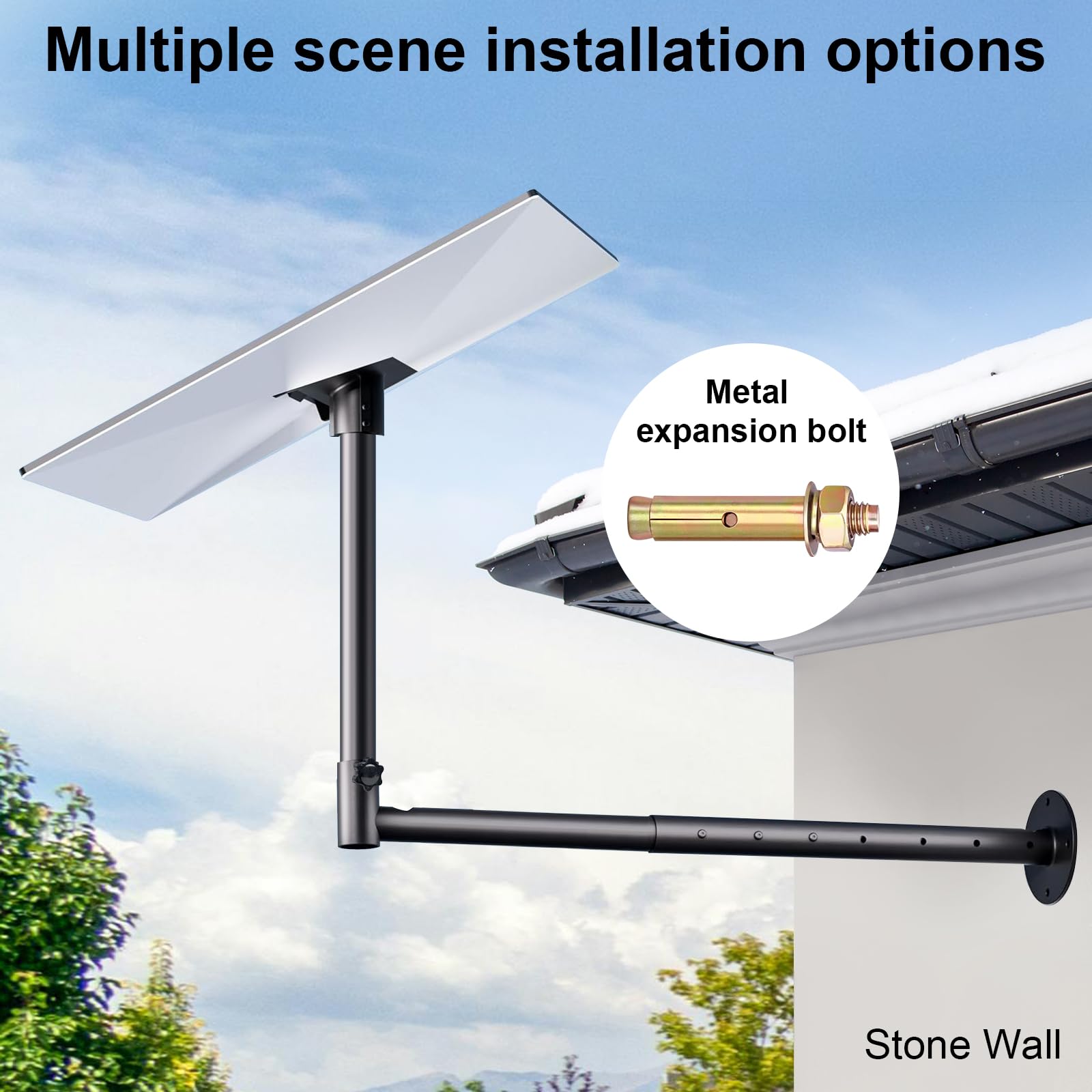 LIROPAU Halterung kompatibel mit Starlink V3, Lange Wandhalterung Dachhalterung kompatibel mit Starlink V3, vertikales kompatibel mit Starlink Gen 3 Montageset Pole Mount Adapter