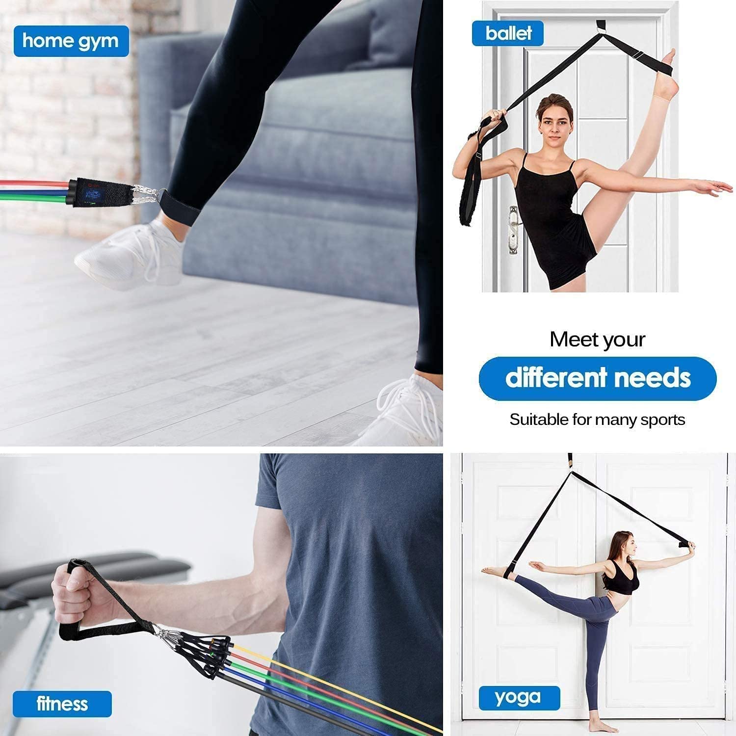 Fitcozi Heavy Duty Door Anchor for Resistance Bands,with D-Ring, Exercise Fitness Bands Accessory,for Pull Up Bands, Strength Tubes,Yoga,Ballet,Physical Therapy Bands,Workout Bands 2