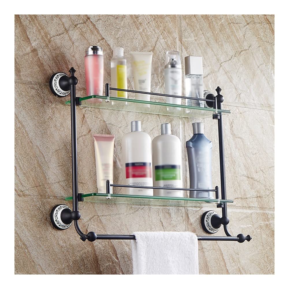 BAHELS Shower Caddy 2021 New Bathroom Shelves Corner 2-Tier Tempered Glass Shelves for Home Decorations Bathroom Accessories Wall