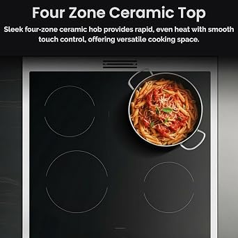 Teknix TKED64B 60cm Ceramic Double Oven Electric Cooker - Black [Energy Class A]