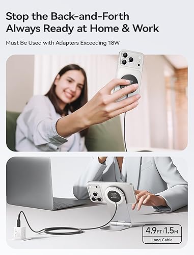 Miniatura 3 de Cargador Mag-Safe para iPhone 17, paquete de 2, cargador inalámbrico magnético JSAUX de 15 W para cargador MagSafe, iPhone 17 Air Pro