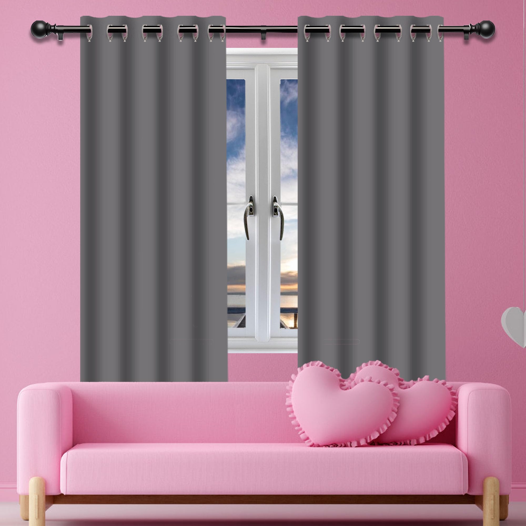 Rideaux Salon Moderne 170 x 235 cm Thermiques Isolant Anti Froid et Chaleur Rideaux Obscurcissants Design Moderne à Oeillets Decoration Chambre Maison Salon, Gris Clair