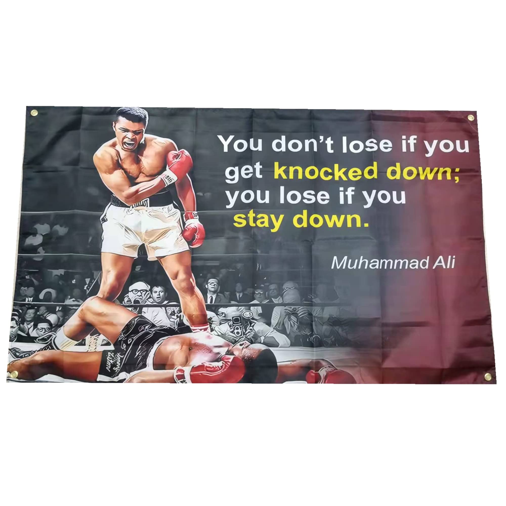 Stormflag You dont lose if you get knocked down,you lose if you stay down banner 3x5ft Personalised funny flag 90x150cm polyester 90g with 4 Brass Grommets