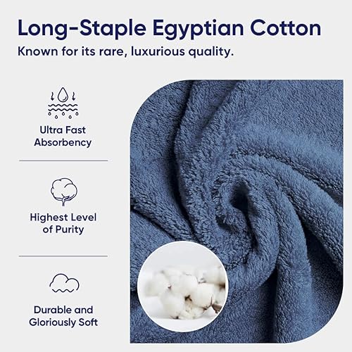 Miniatura 3 de Vesta Juego de toallas de baño  100% algodón egipcio de fibra larga, ultra afelpado, lujoso, suave, absorbente y duradero. Incluye 1 toalla de baño