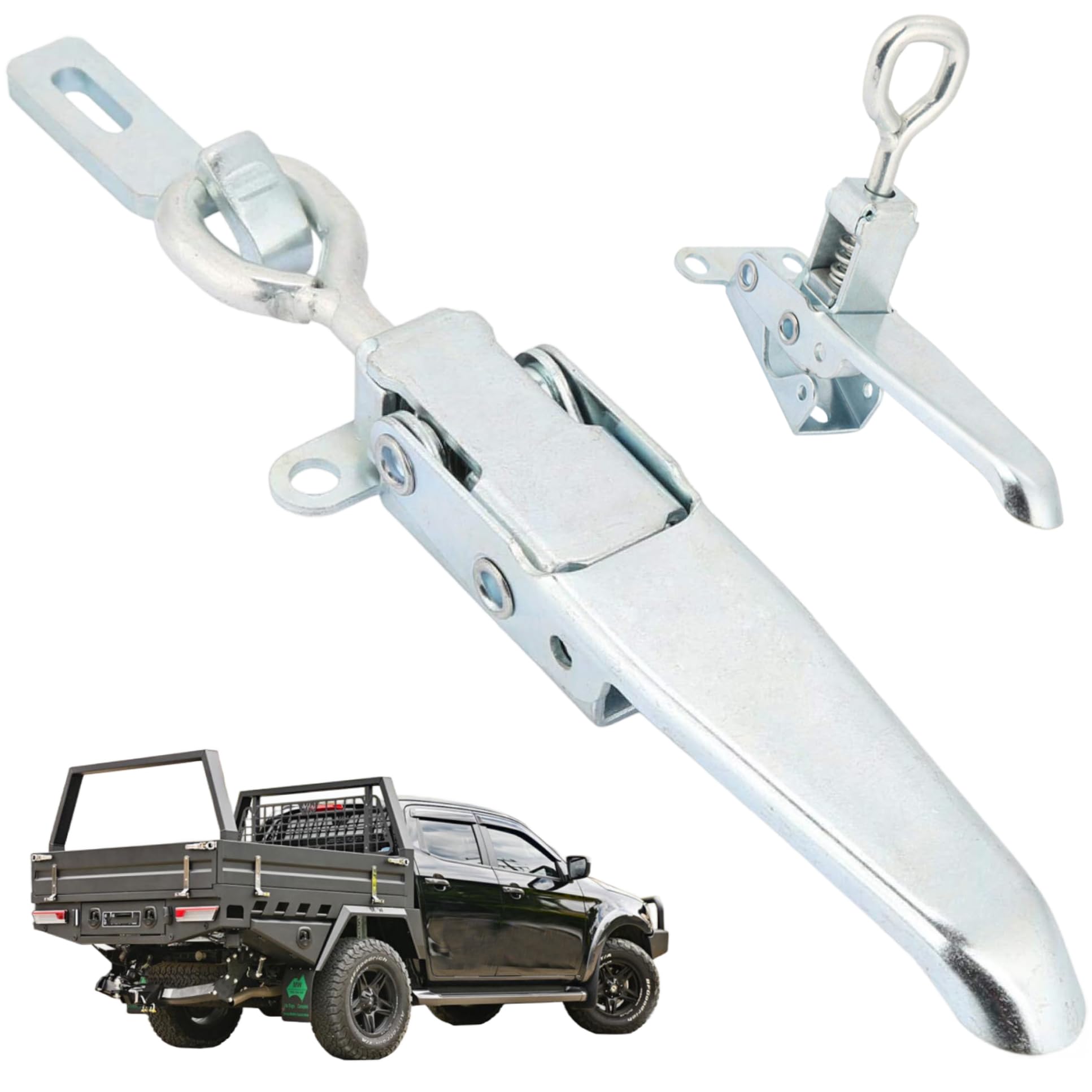 Cakeeyum Silver Latch Lock Heavy Duty Stainless Steel Tool Box Latch Adjustable Length Toggle Clamp Easy To Install Trailer Gate For Trucks Trailers Containers Tool Box, Lock, Cabinet Door La