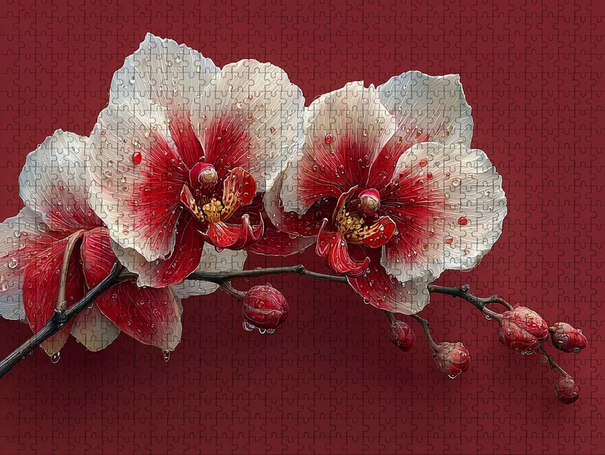 Czerwone puzzle 4000 sztuk dla dorosłych, drewniane puzzle z pudełkiem 141 x 87 cm, zabawa DIY dla rodzinnych, pomysł na prezent dla mężczyzn i kobiet, wykwintne pudełko na prezent, letnie dekoracje
