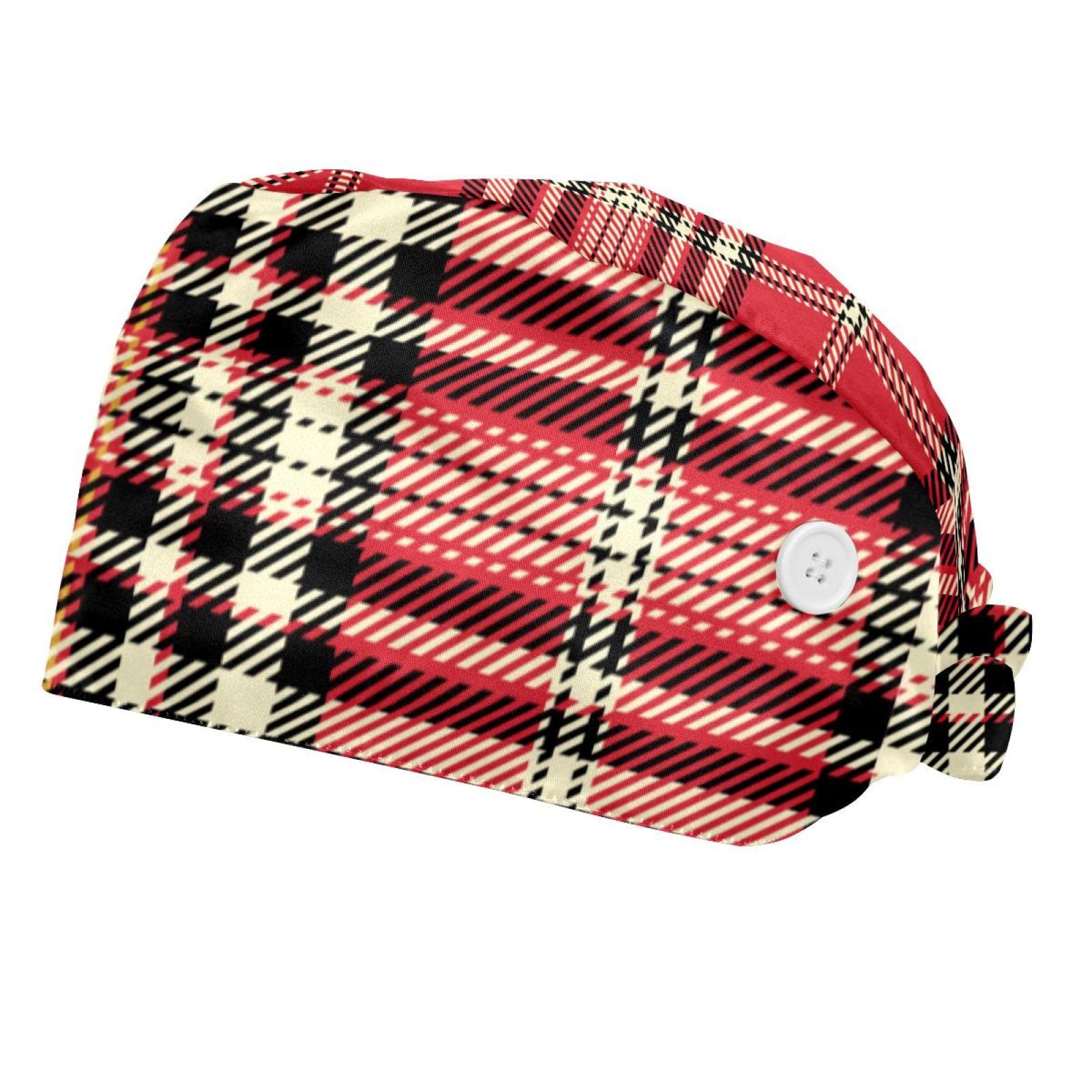 Gorra de trabajo con botón ajustable para cocina y sanidad roja 6