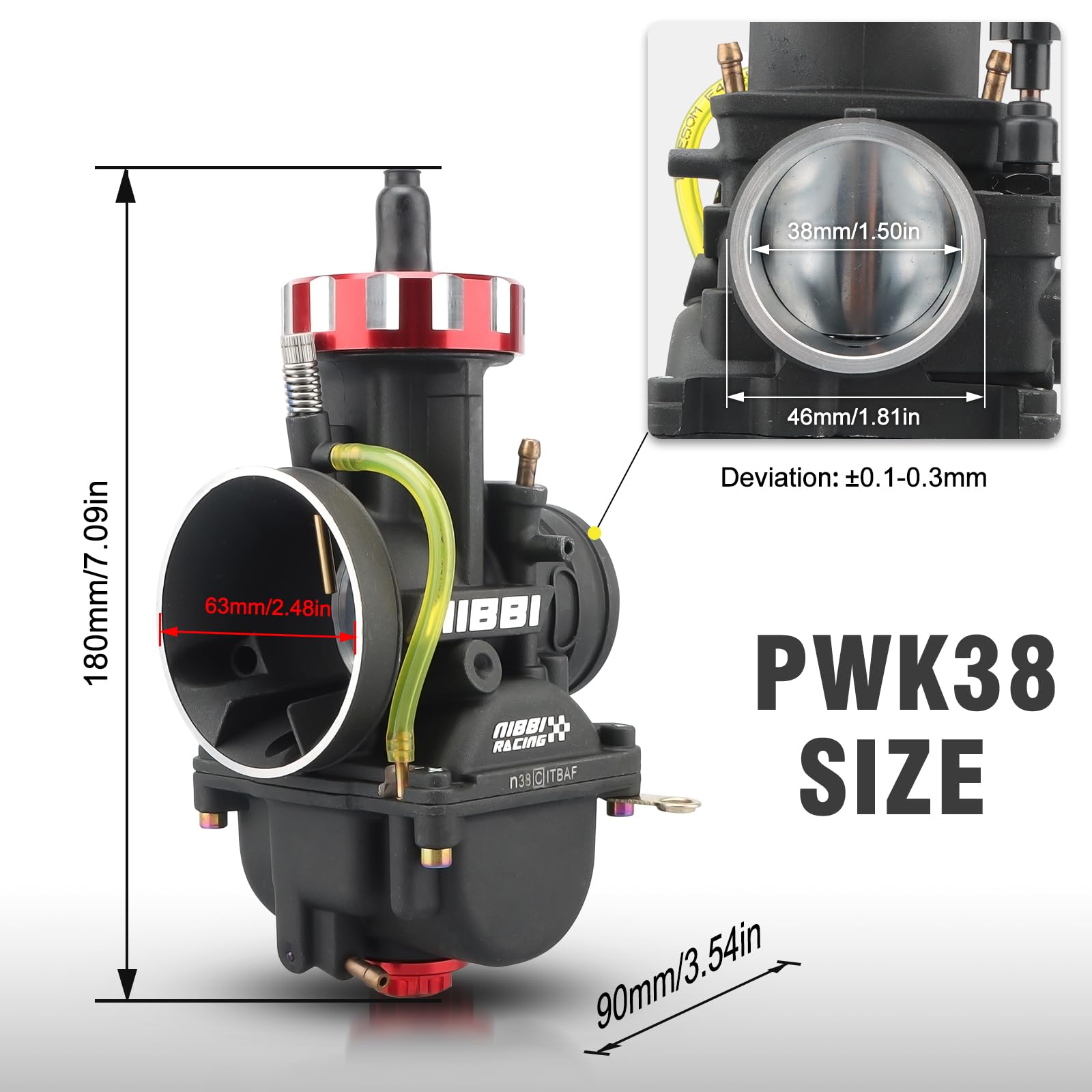 Amazon | NIBBI キャブレター PWK38mm 450cc~500ccオートバイエンジン