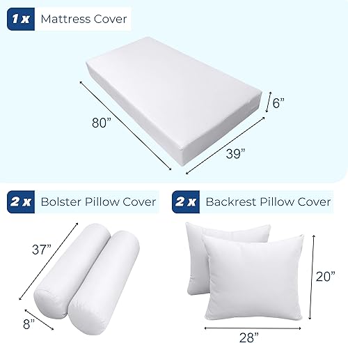Miniatura 7 de Funda solamente Sábana bajera ajustable para colchón de sofá cama estilo 4 individual XL para exteriores AD001
