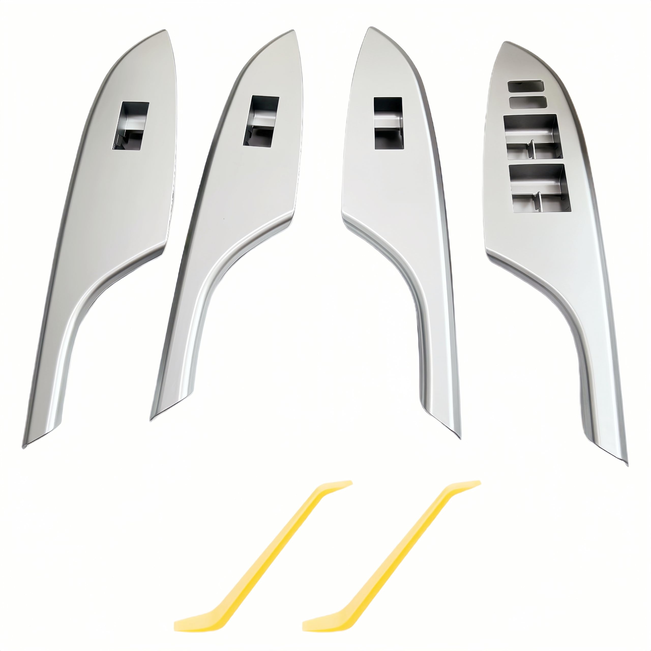 FCBJX 4Pcs Power Window Switch Bezel Panel Trim Cover Silver for Toyota Corolla 2009-2013 with Installation Tool