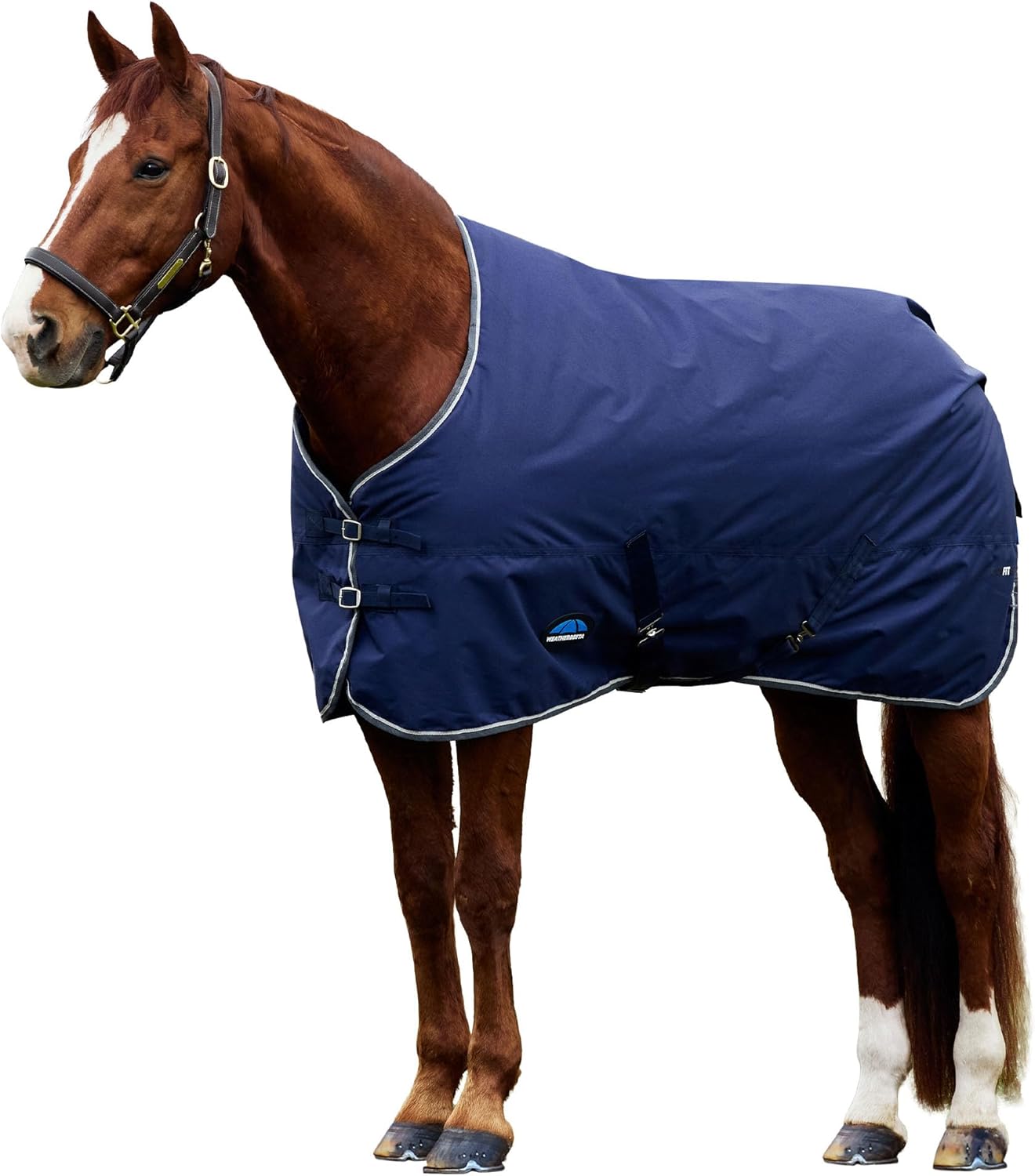 WeatherBeeta ComFiTec Tyro Turnout Standard Neck 50G, Navy/Charcoal, 81"