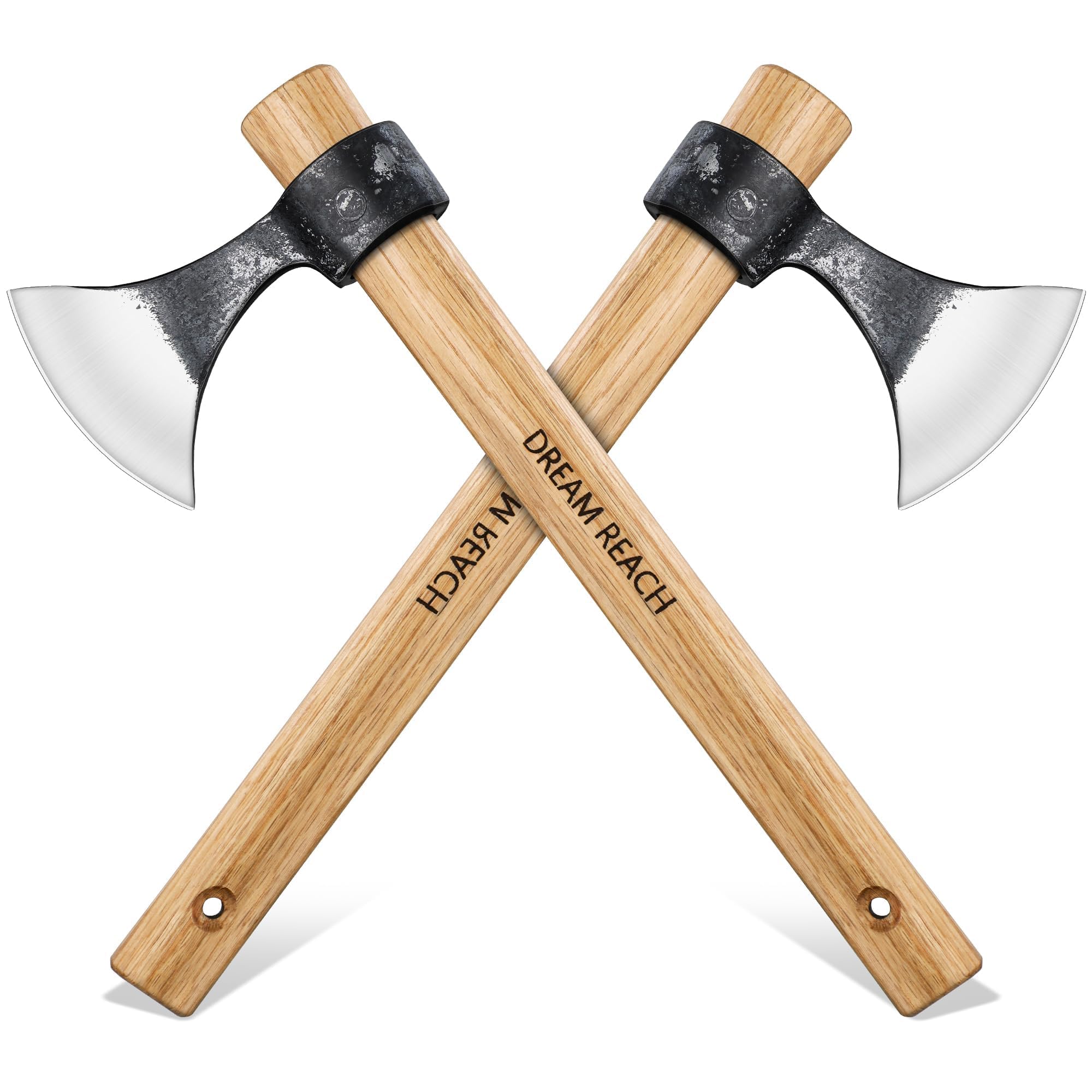 Dream Reach Throwing Axes 2 Pack, Professional 15" Throwing Axe Set for Backyard, High Carbon Steel Detachable Hatchet Set for Adults for Competition and Recreation
