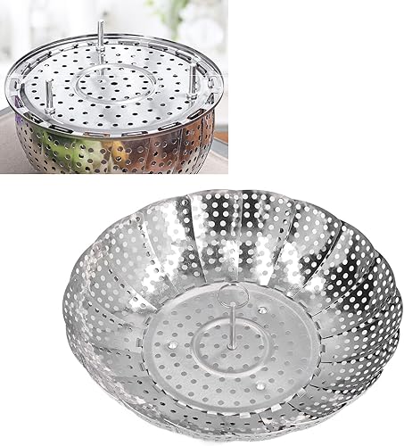 Miniatura 8 de Cesta de vapor, cesta de vapor expandible para verduras, acero inoxidable, estante de vapor para olla, alimentos vegetarianos para cocinar al vapor