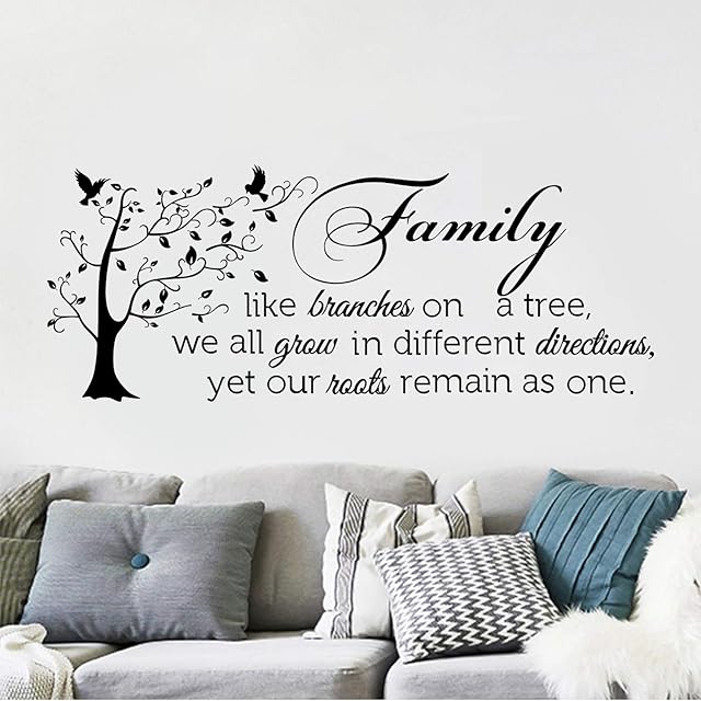 decalmile Family Tree Wall Decal Quotes Family like branches on a tree Sayings Words Wall Stickers Living Room Home Decor