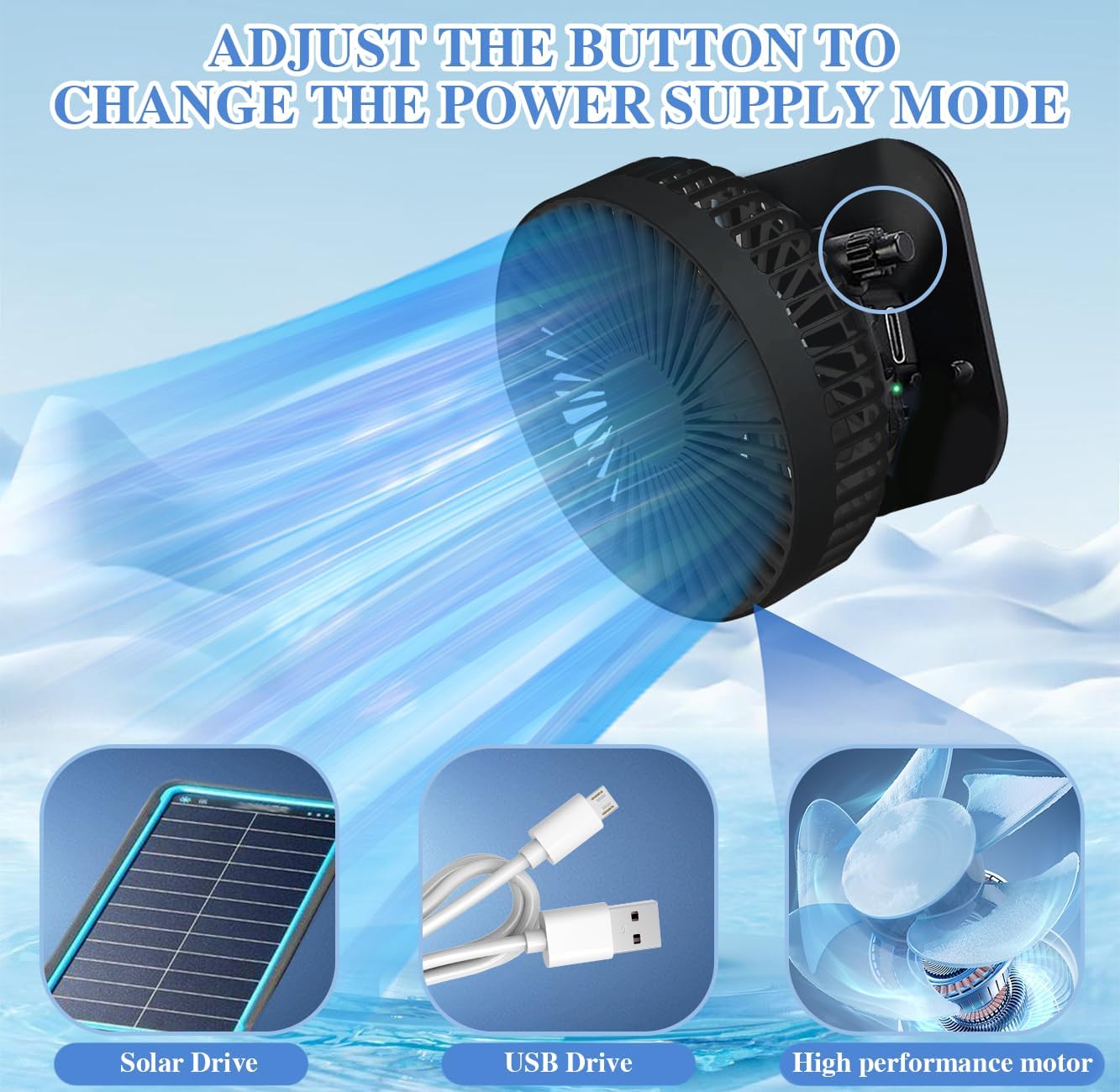 Solar Powered Fan Hat for Men Women - Wide Brim Cooling Hat with 2 USB/Solar Charging Fans, Solar Fan hat - UPF50+ Sun Hat