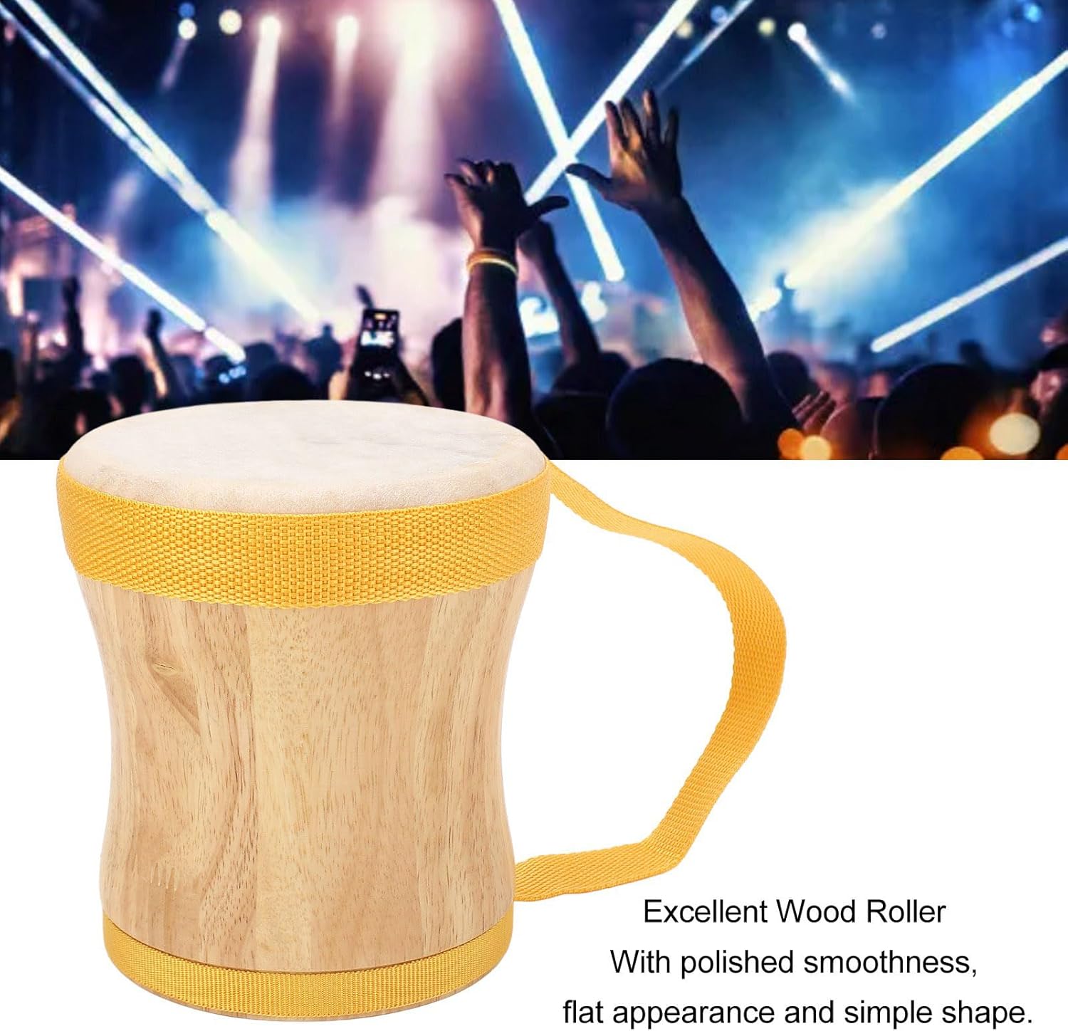 Hand Drum, Bongos For Adults Sheepskin Drum Top Hand Drums For Adults with Stick For Performances, Parties and Music Festivals (Yellow)