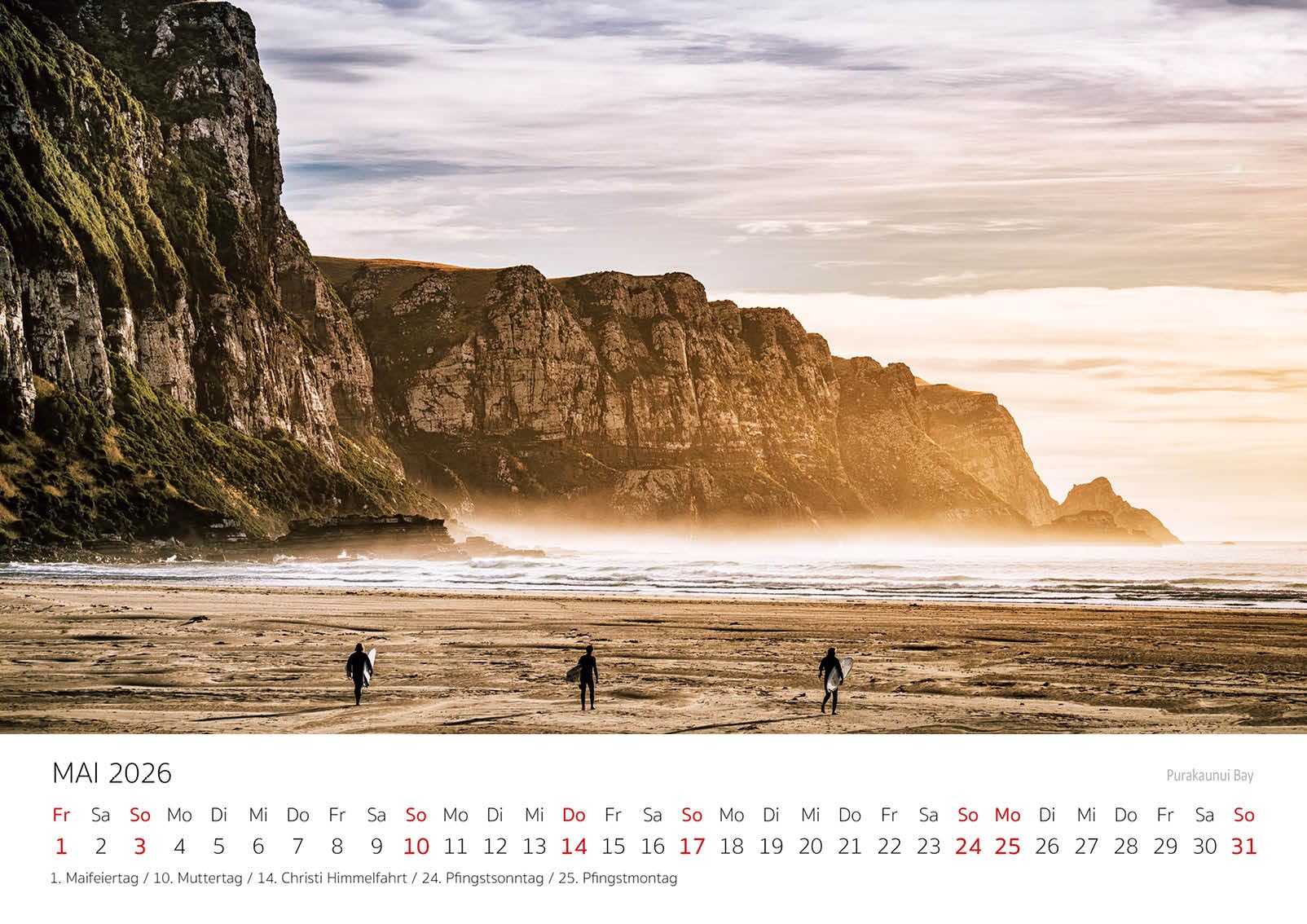 Edition Seidel Premium Kalender Faszination Neuseeland 2026 Format DIN A3 Wandkalender New Zealand Mount Cook Natur Nationalpark Wasserfälle Insel Stefan Becker