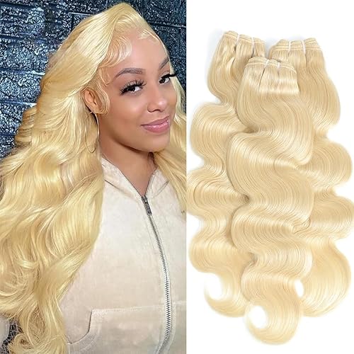 613 Bundles Blonde Bundles Human Hair Body Wave 20 22 24 Inch 100% Unprocessed 12A Grade Brazilian Virgin Hair 613 Body Wave Bundles 300g Human Hair Weave
