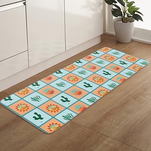 Miniatura 7 de Cactus Kitchen Mat Set of 2,Kitchen Rugs and Mats for Floor,Absorbent Bath Runner Rug Set Washable Floor Mats for Home EntranceKitchenBathroom Tub