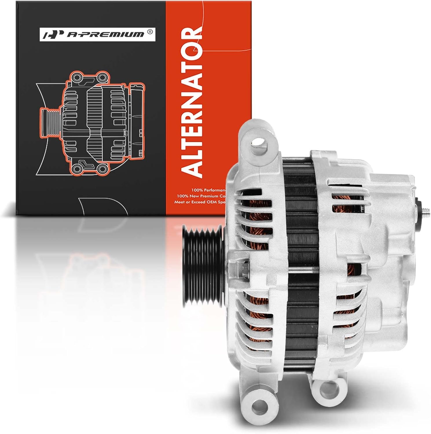 A-Premium Alternator Compatible with Pontiac G8 2008-2009 V6 3.6L, 12V 120Amp Clockwise 6-Groove Pulley, Replace# 92173959, A3TG4091