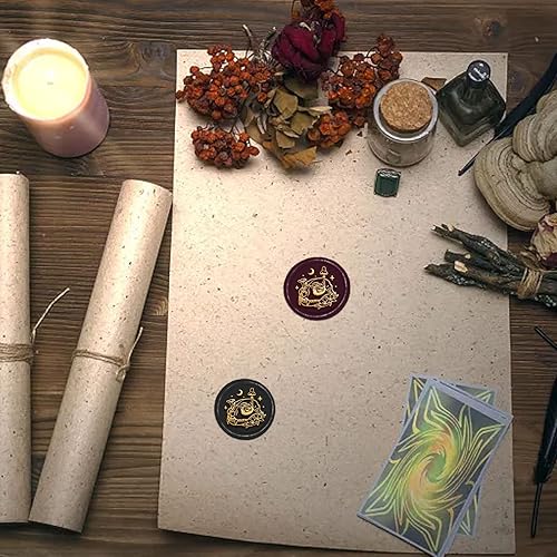 Miniatura 2 de CRASPIRE Sello de cera de hongo de hueso de animal de cobre, 1.181 in, retro, desmontable, cabeza de sello de latón con mango de madera para boda,