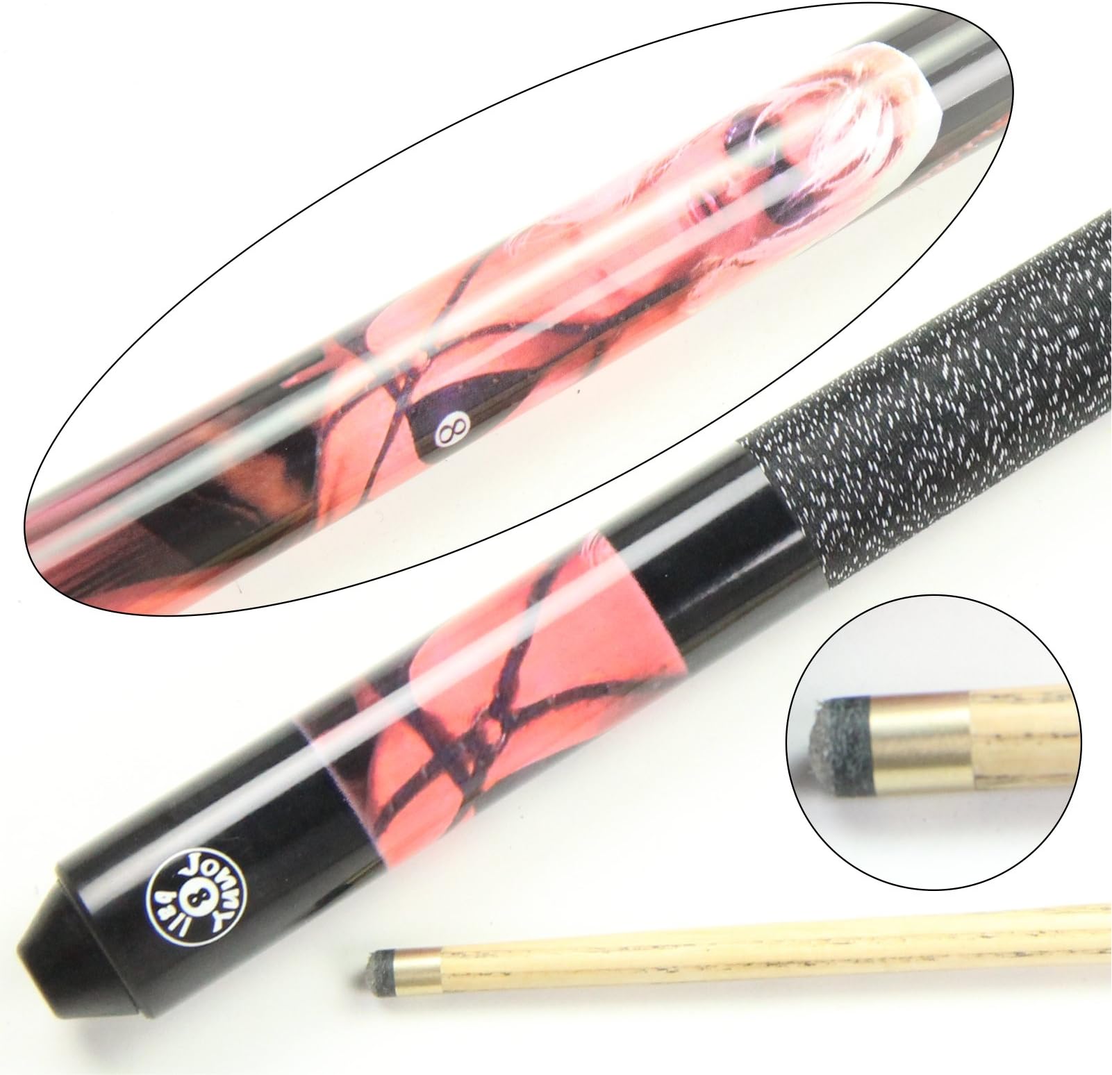 Jonny 8 Ball NEW BIKINI LADY 57" 2pc Ash English Pool Cue 8mm Tip 17oz - 20oz