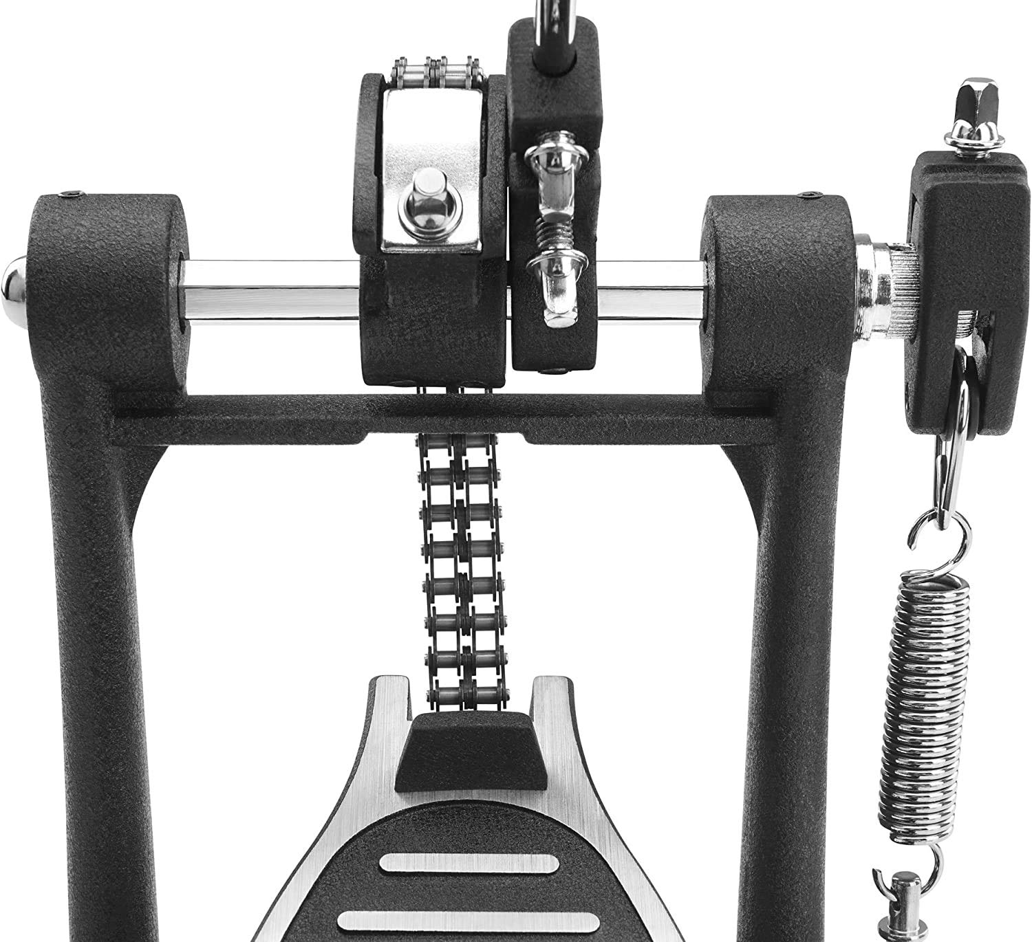 PEDAL DE BOMBO PARA BATERIA DEEP PD140 SIMPLE CON CADENA DOBLE Y PLATAFORMA - ROCKMUSIC
