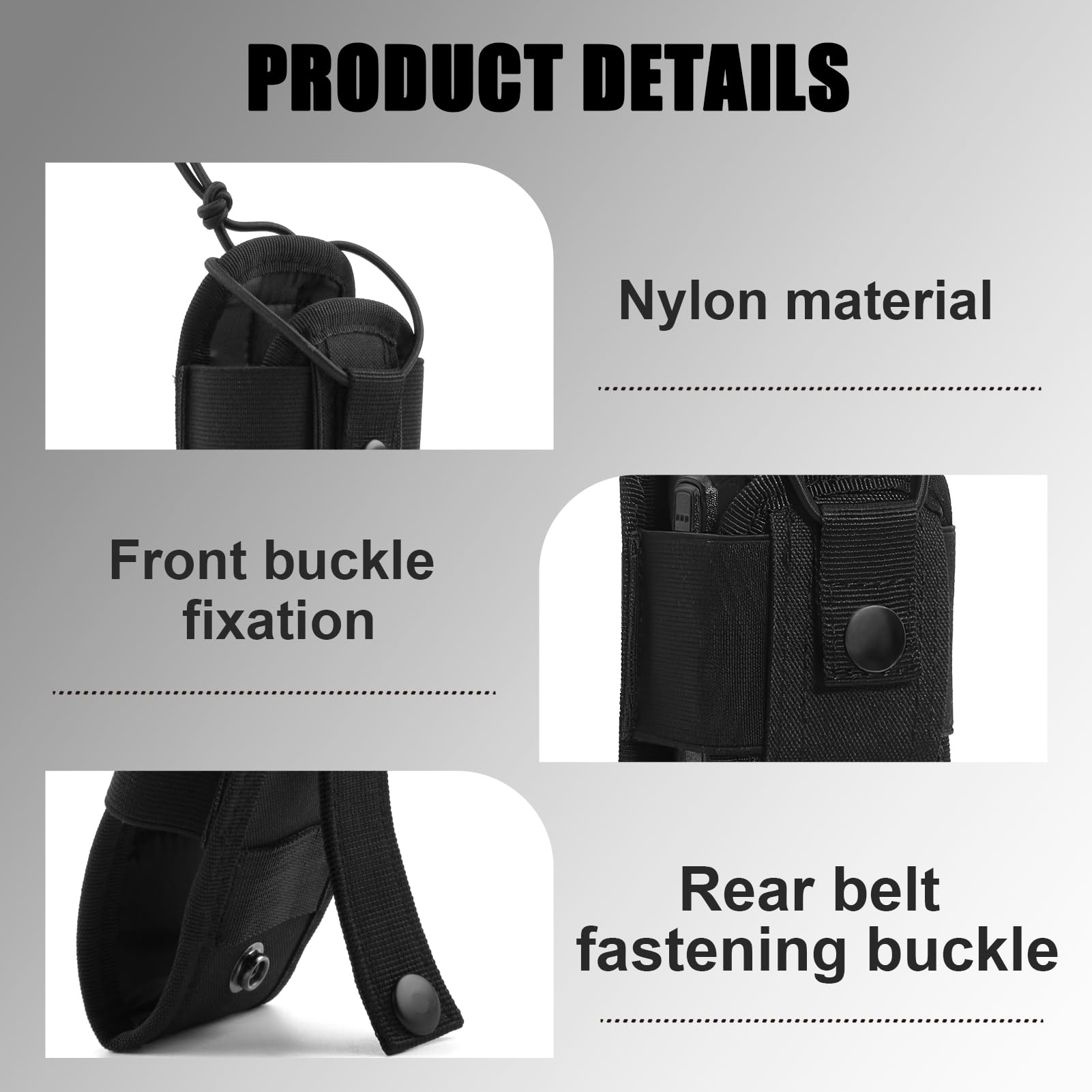 Tactique Titulaire Cas Étui Molle Pochette de Ceinture Nylon Étui de Radio Tactique Molle pour Gilet étui Universel réglable pour Talkie-walkie Sac pour Radio Portable ou Talkie-walkie