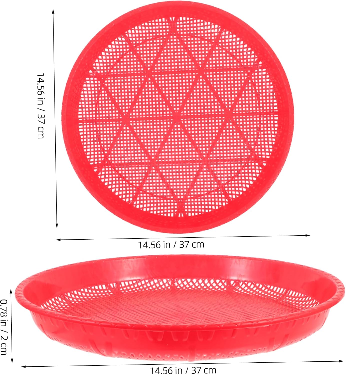 Ciieeo 2pcs Plastic Screen Mesh Dustpan Drying Dustpan Grains Plastic Sieve Drum Sieve Sifter Grain Food Dry Rice